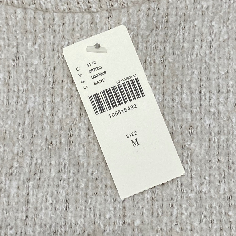 NWT Maeve Women's Medium Anthropologie Beige Knit Lace Hem Short Sleeve Top - Picture 9 of 9